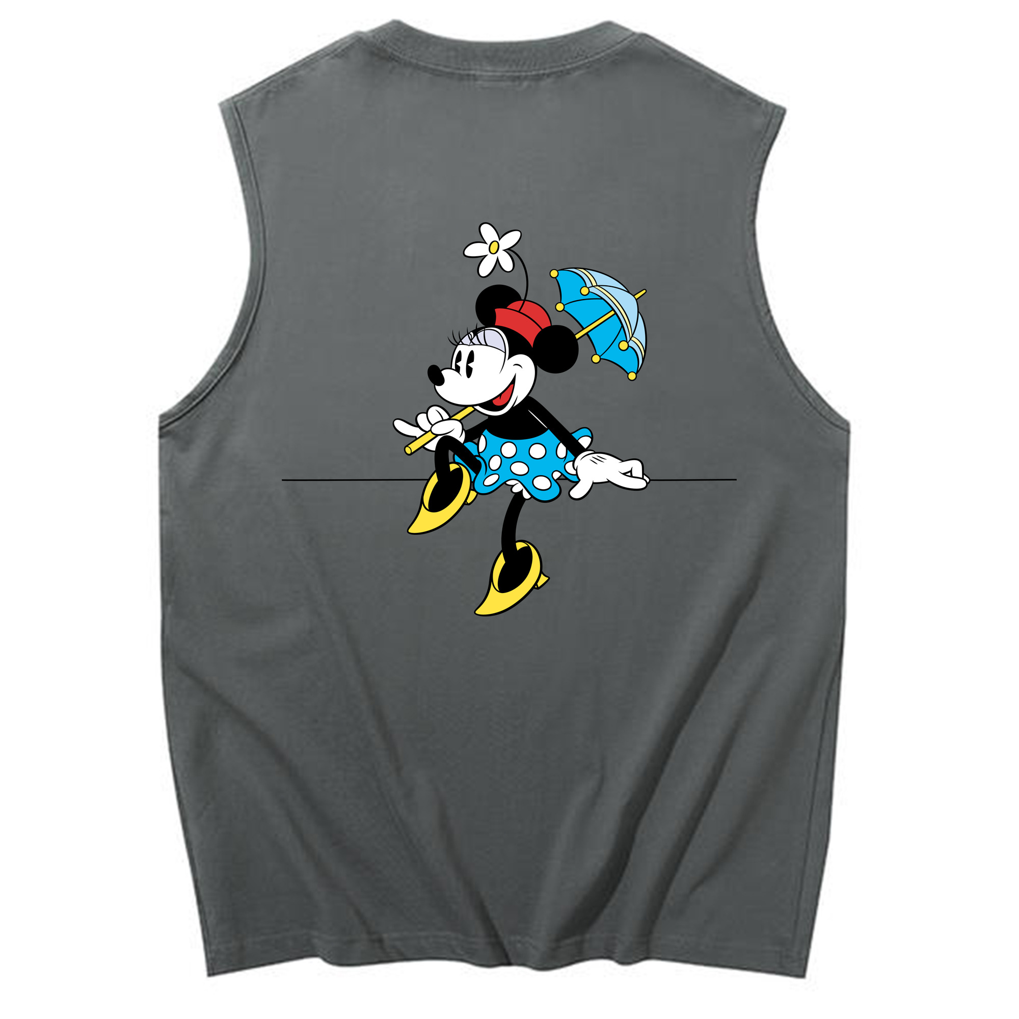 ミッキーマウス Mickey Mouse コットン100％タンクトップ（背面プリント）